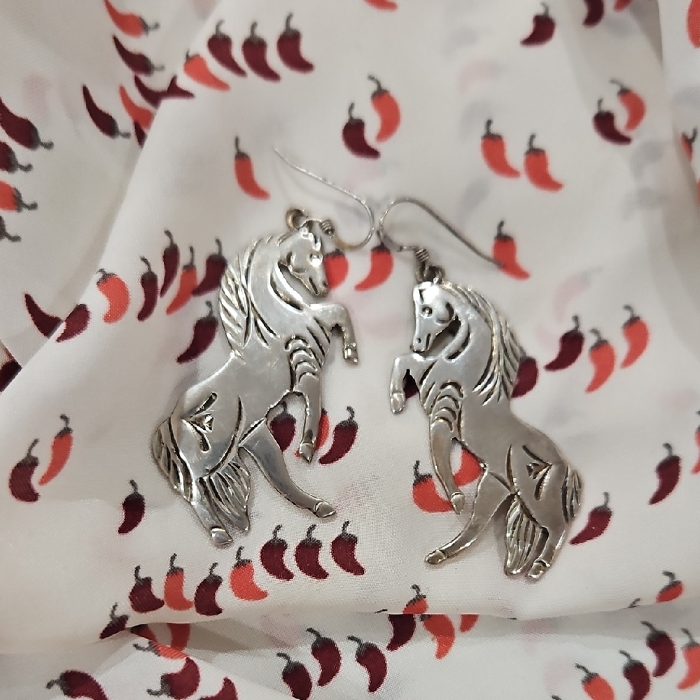 Silver Horse Earrings